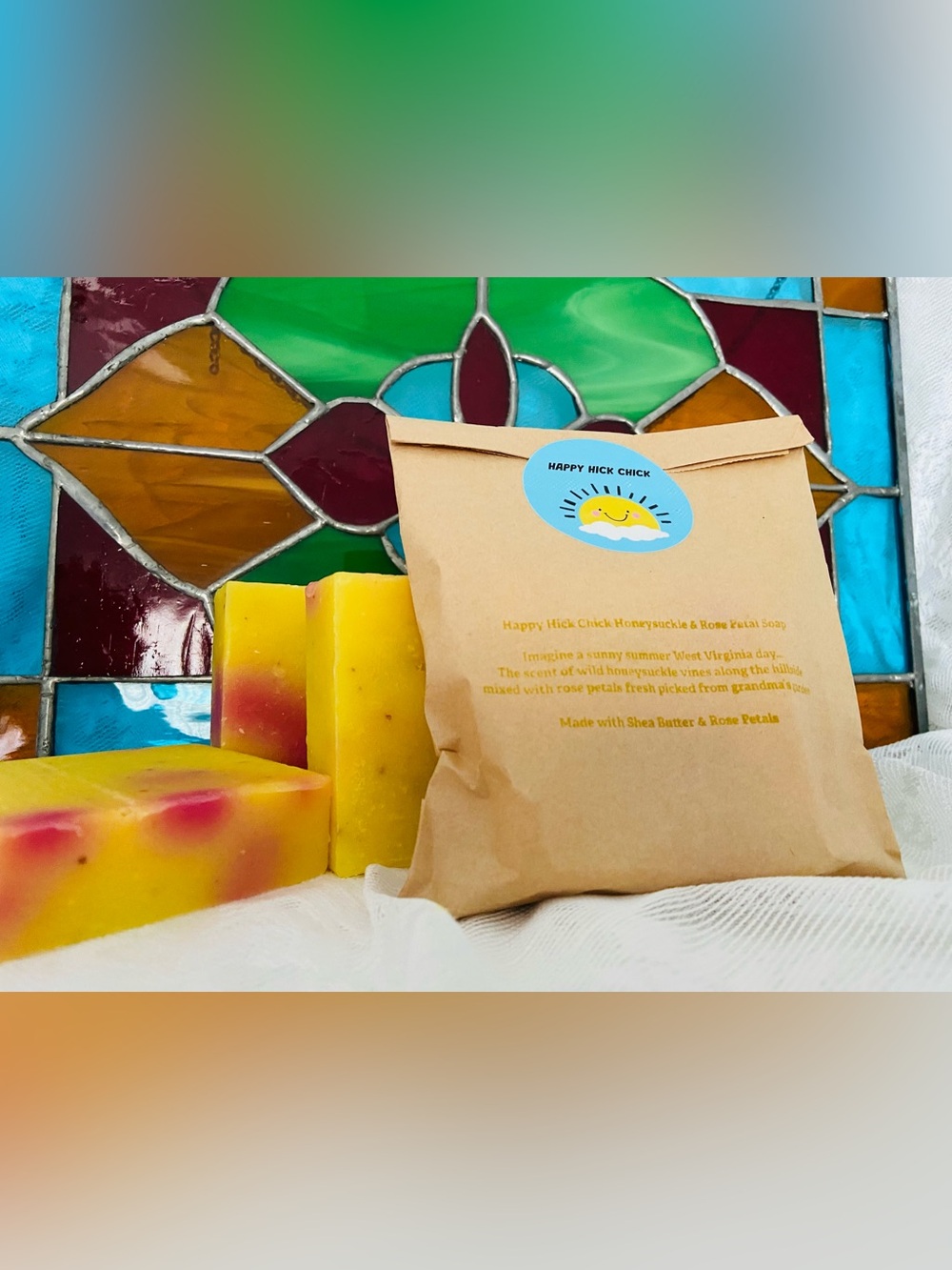 West Virginia Proud Happy Hick Chick Honeysuckle & Rose Petal Homemade Soap